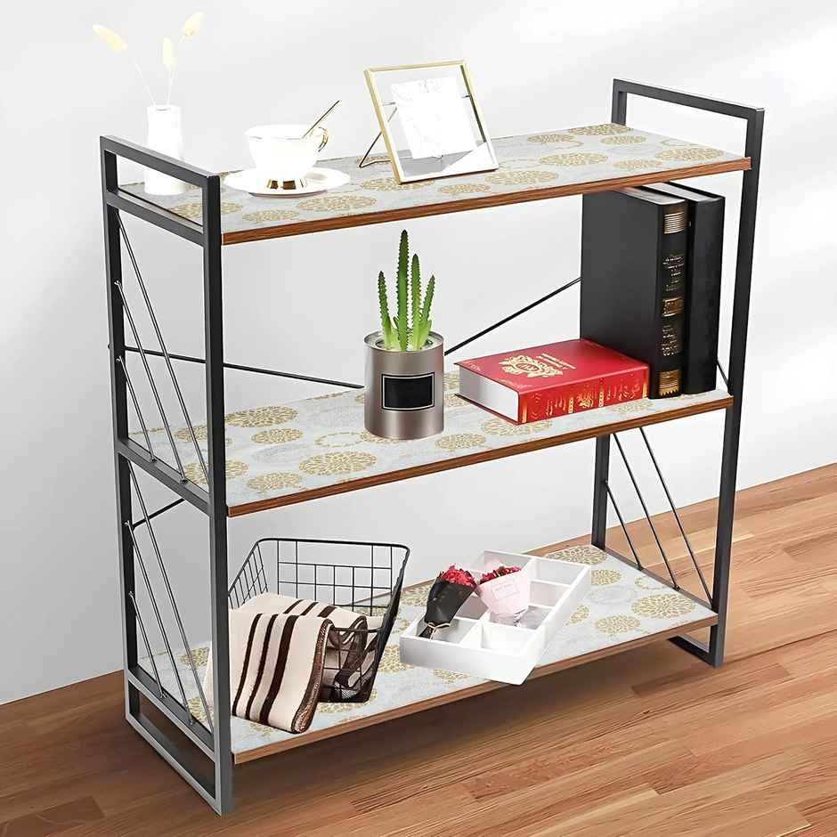 Kuber Industries PVC 5 MTR Flower Design Kitchen Drawer/Cabinet Shelf Mat | Cream