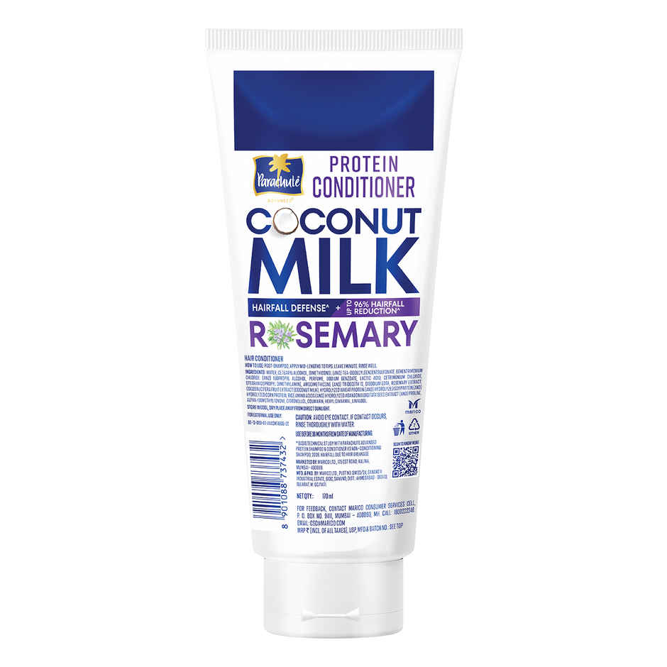 Parachute Advansed Hair Fall Defense Protein Conditioner | Coconut Milk & Rosemary | Paraben-free
