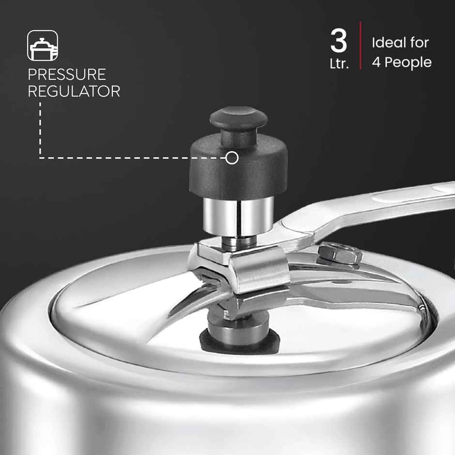 Judge By Prestige ACE Plus Inner Lid Aluminium Pressure Cooker,3L,Induction Base,5Y Warranty,Silver