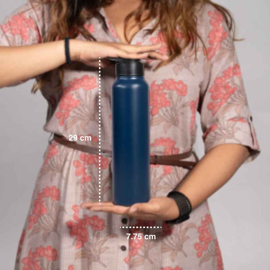 BAY6 Stainless Steel Lean Water Bottle 1000ml | Dark Blue