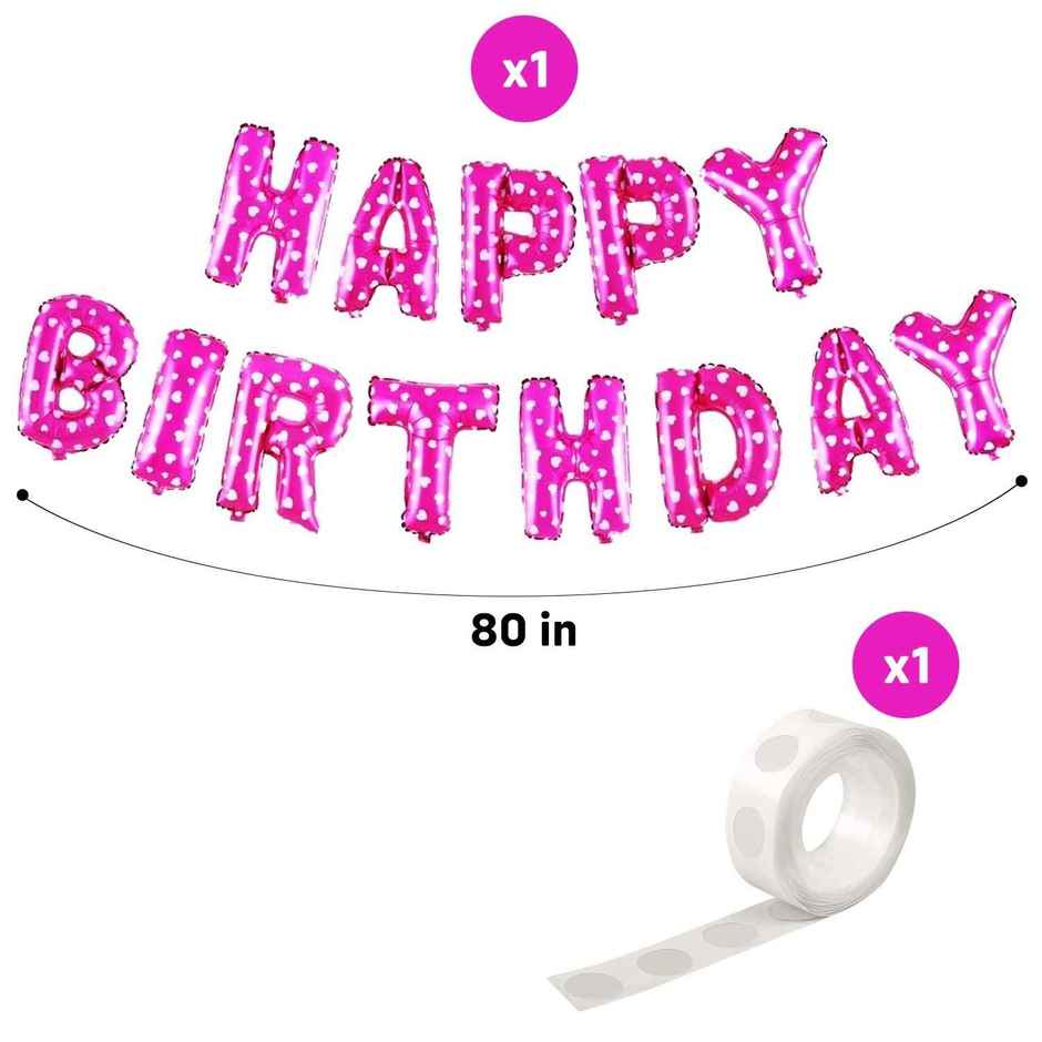 Happy Birthday Blue Foil Balloon Alphabet With Glue Dot | Party Propz
