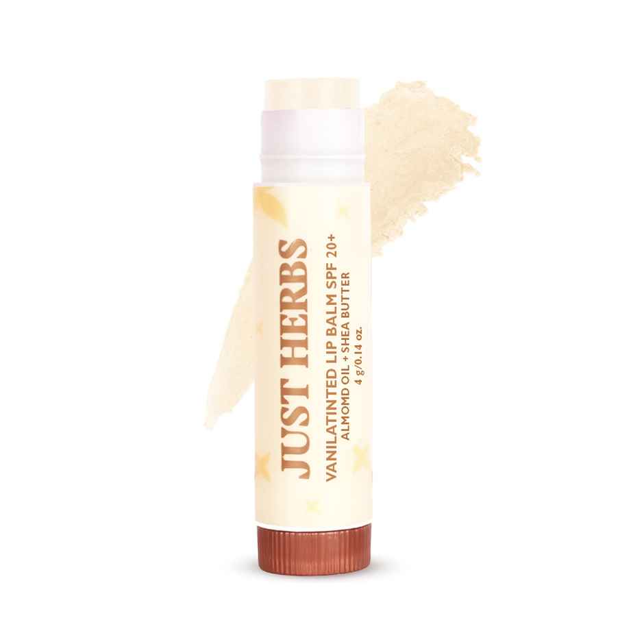 Just Herbs Tinted Lip Balm SPF 20+ For Dry And Chapped Lips For Women And Men- Vanilla