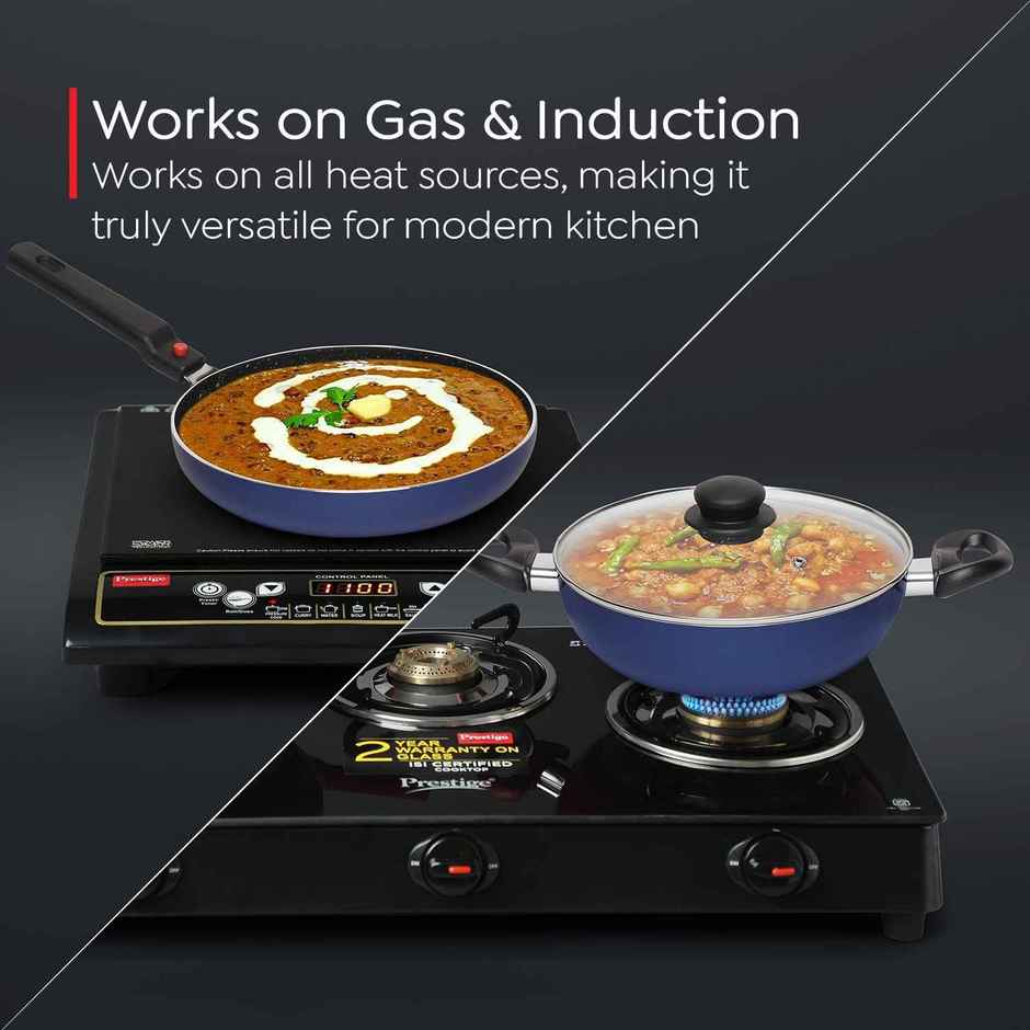 Prestige Omega Non-Stick Cookware Set | 3 Piece | Gas & Induction Compatible