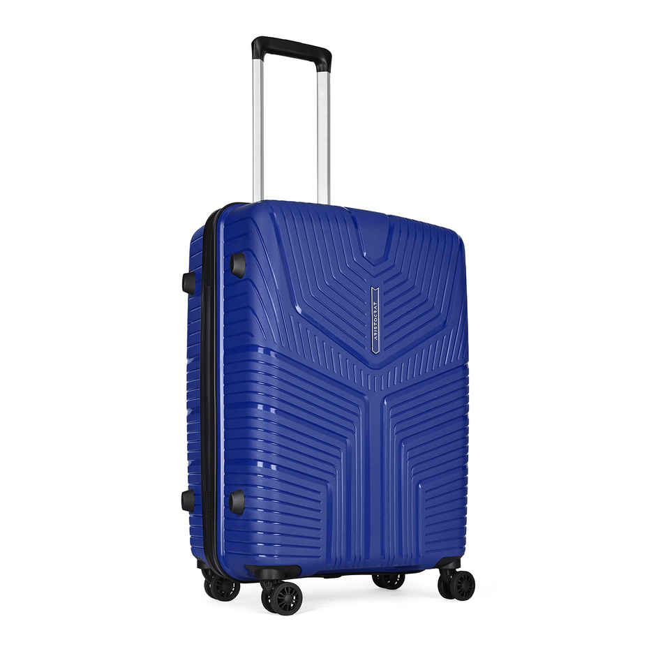 Aristocrat Prime Medium Trolley Bag | Combination Lock | 8 Wheels | Midnight Blue - 65 cm