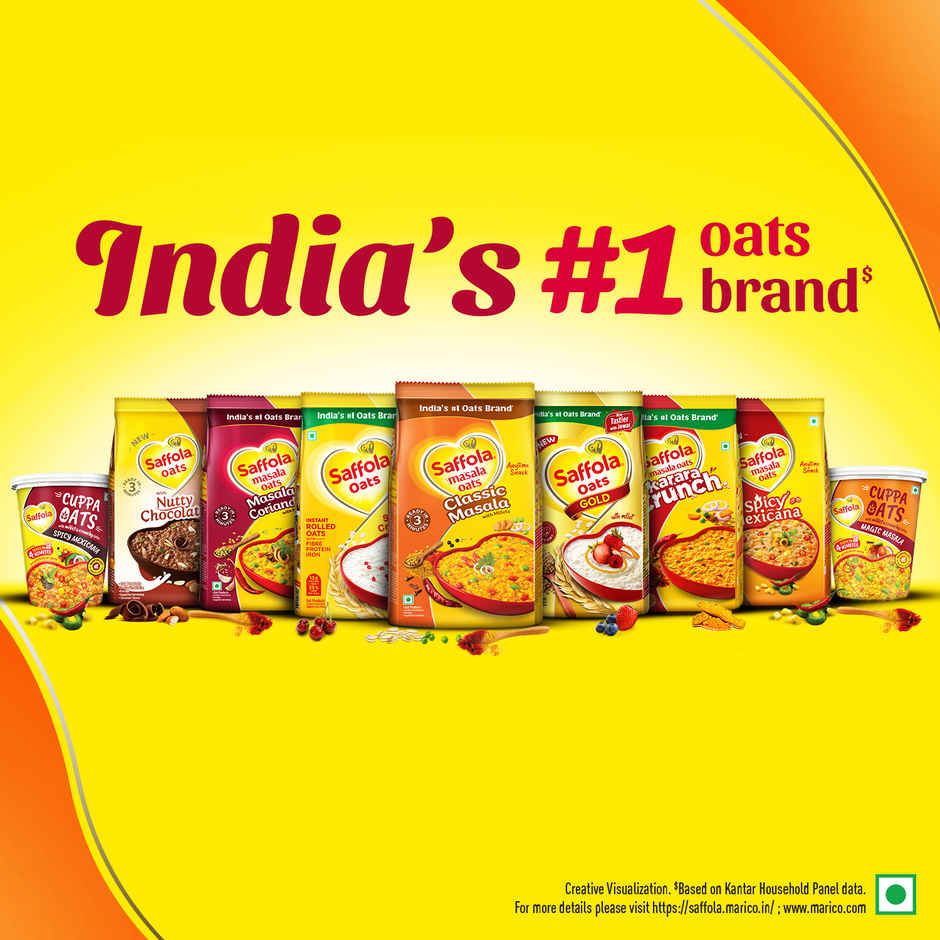 Saffola Masala Oats |Classic Masala | Anytime Snack | Ready in 3 mins | Millets Goodness | 225g