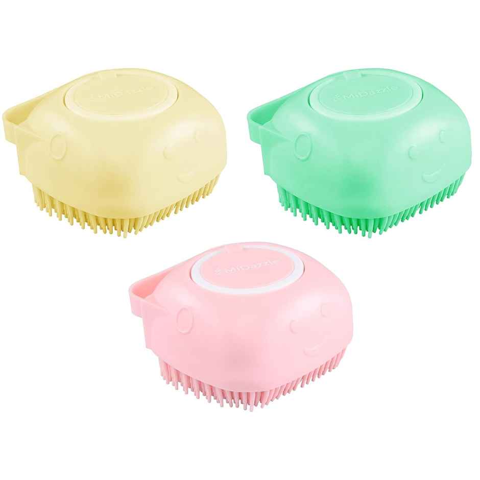 Midazzle Silicone Massage Bath Scrubber with Soap Dispenser | Assorted | MISB6202