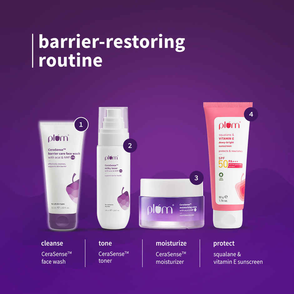 Plum CeraSense Barrier Care Face Wash with Acai & 1% NMF
