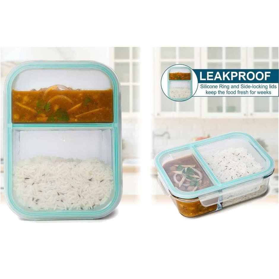 Signoraware Borosilicate Glass Lunch Box | 1000 ml | Clear | Glass Tiffin Box