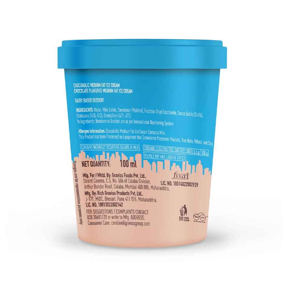 The Brooklyn Creamery Chocoholic Ice Cream Cup | Low Calorie Zero Added Sugar