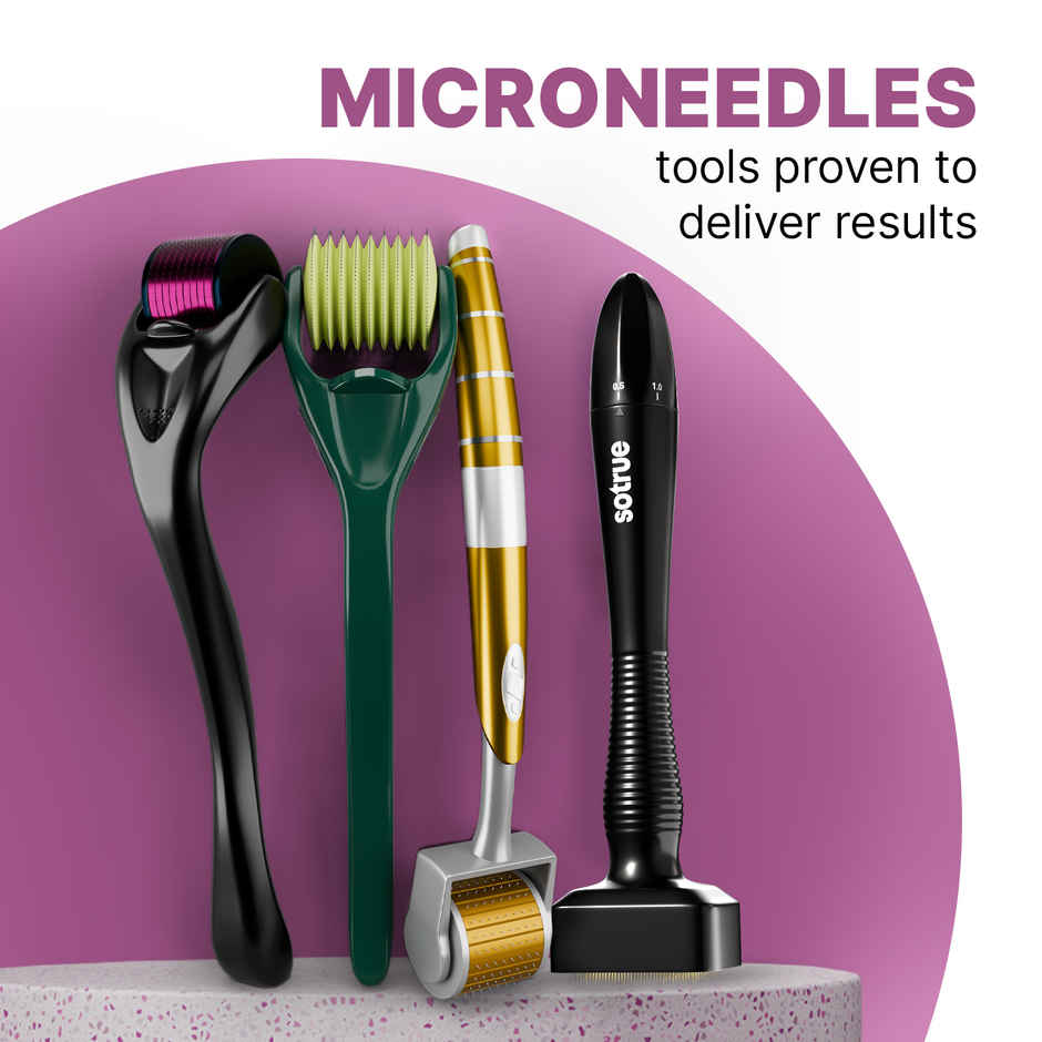 Sotrue Derma Roller 0.5 mm with 540 Stainless Steel Needles | Free Sanitizer 30ml