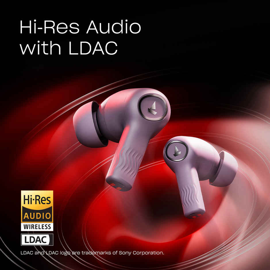 boAt Nirvana Ion ANC Pro TWS Earbuds, Hi-Res Audio with LDAC, ANC, 120 HRS Playback, MultiPoint Bluetooth - Rose Quartz