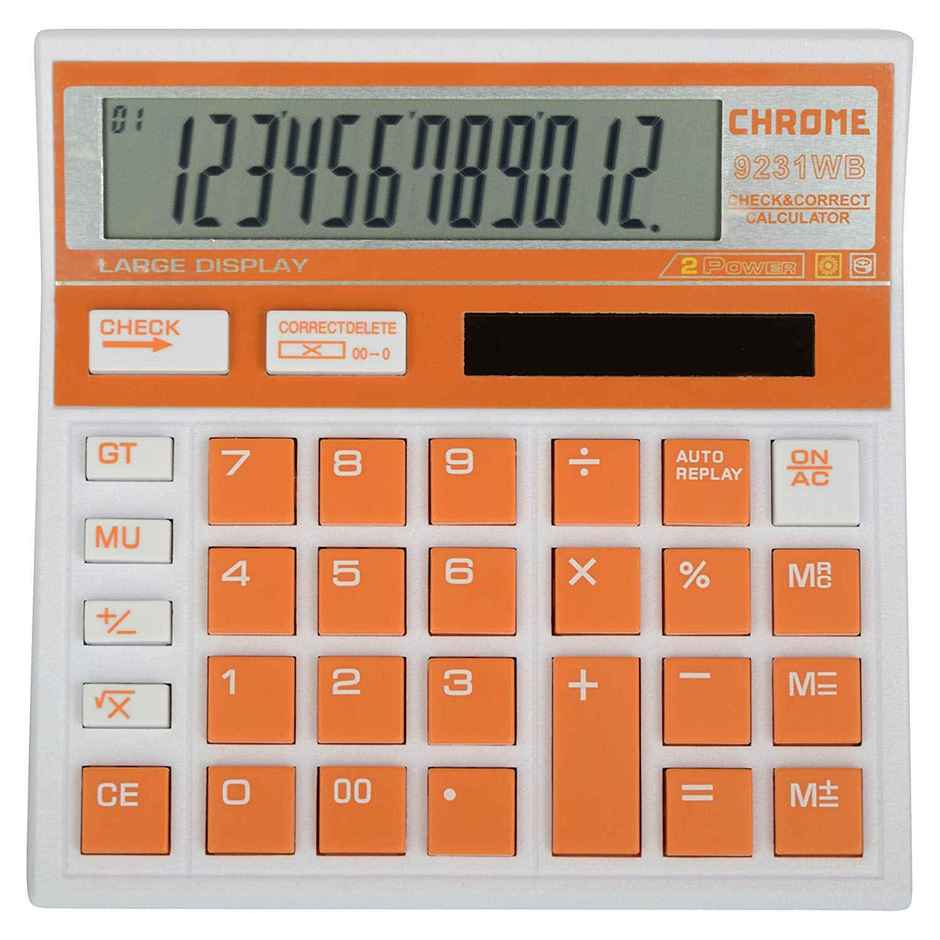 Chrome 9231W Check & Correct Basic 12 Digits Calculator.