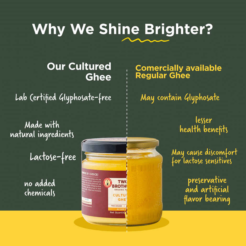 Two Brothers A2 Cow Cultured Ghee Desi Gir Cow | Jar