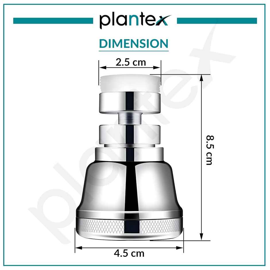 Plantex Brass Tap Extender for Kitchen Sink with 360 Degree Swivel and 3 Modes - Chrome Finish