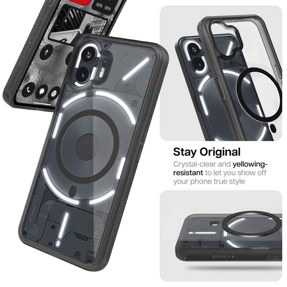 Kapaver Nothing Phone 2 Back Cover Case | Mag X - Smoke Black