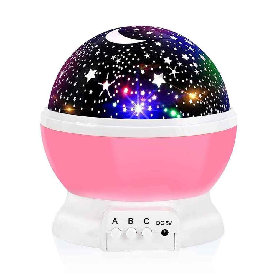 Toyshine Star Moon Night Light Projector with 12 Color Modes, 360 Degree Rotating Lamp for Kids