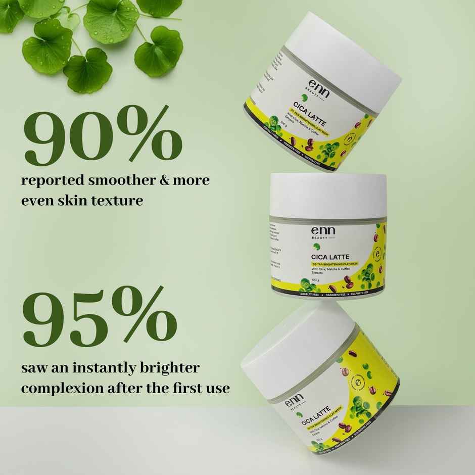 ENN Beauty Cica Latte De-Tan Clay Mask | Matcha + Coffee + Cica | Brightening, Oil Control & Glow Boost