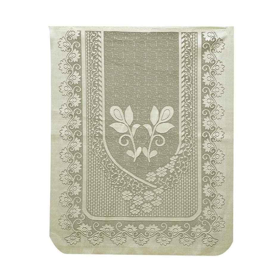 Kuber Industries Cotton Net Floral S-19 Design 5-Seater Sofa Cover for Home Decor|Cream