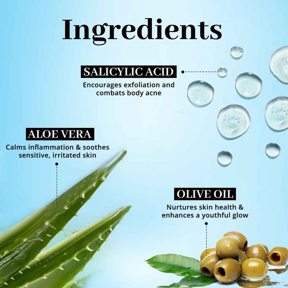 Enn Beauty Erazer 1 % Salicylic Acid Exfoliating Body Wash With Loofah -Prevents Body And Back Acne