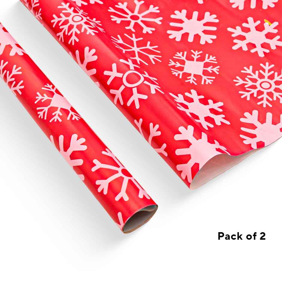 Snowflakes Red Wrapping Paper | Mad Over Print