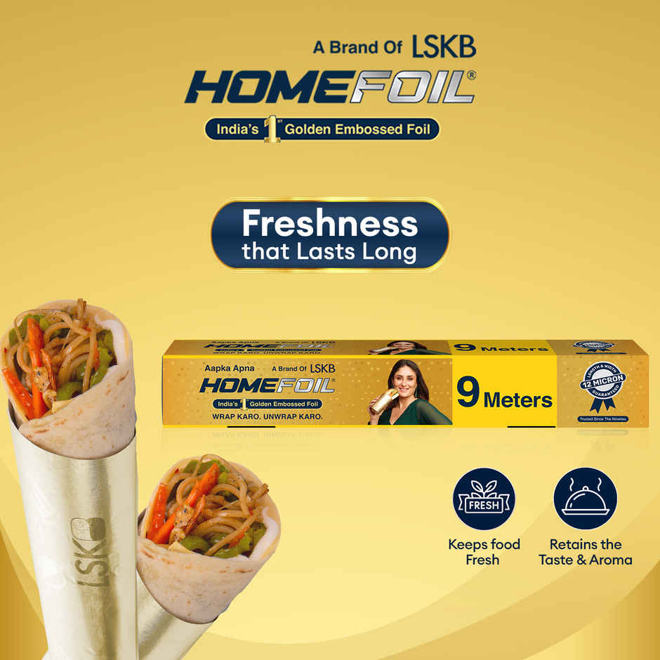 HOMEFOIL 9 Meter Golden Embossed Aluminium Foil