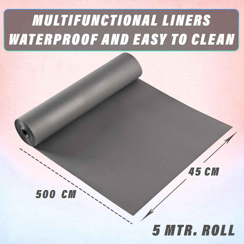 Kuber Industries 5 Mtr Polyester Anti Slip Mat | Shelf Liner | Table Runner | Multi