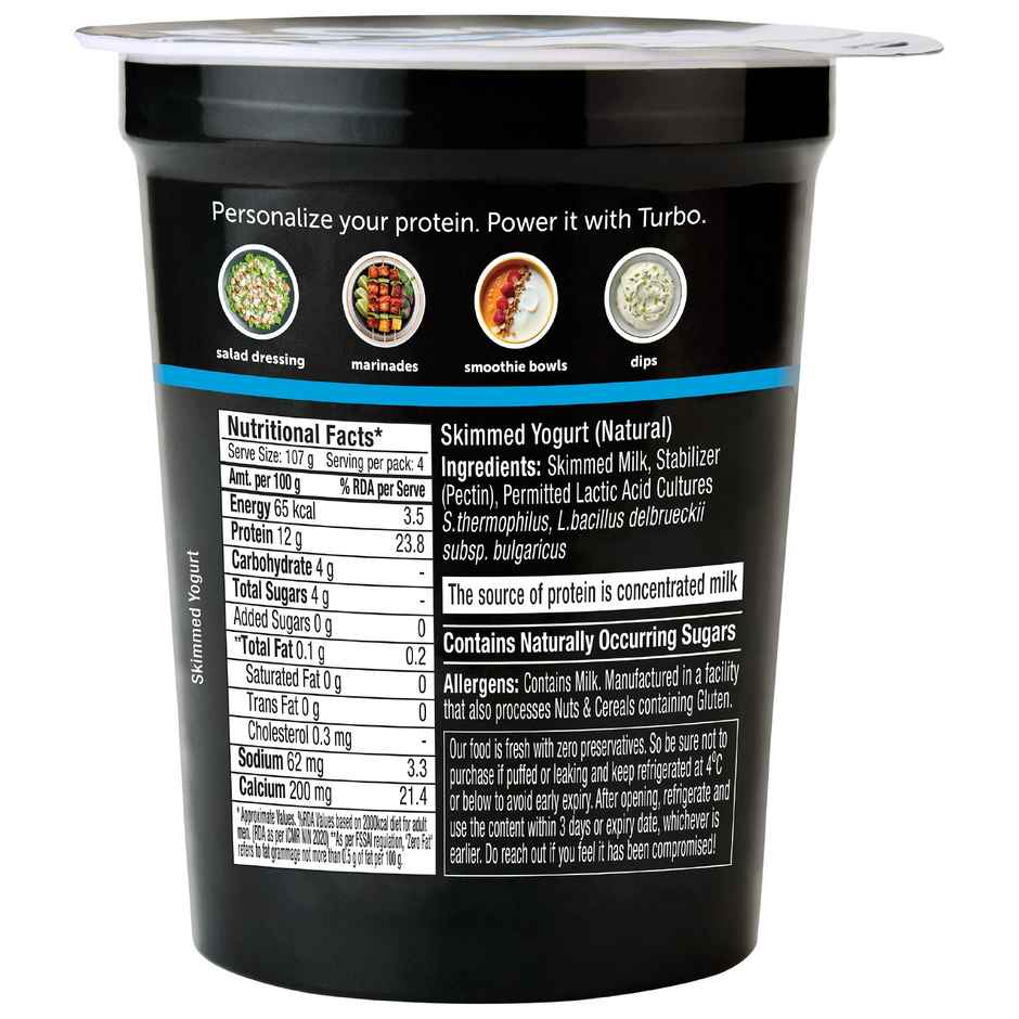 Epigamia 50 G Protein Turbo Yogurt, Natural | Combo