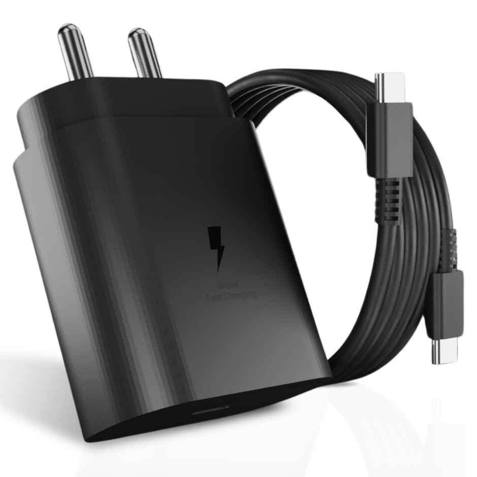 Ailkin 25W USB-C Superfast Charger with Cable for Samsung Galaxy A|F|M|S Series | Black