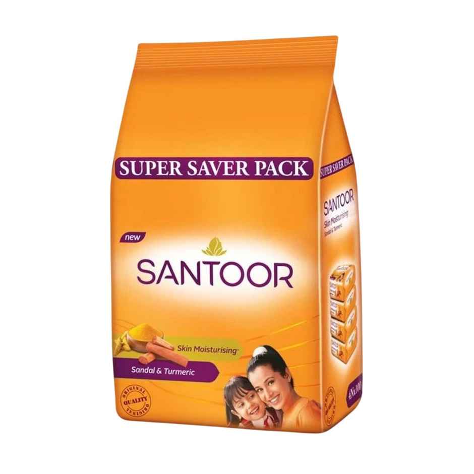 Santoor Skin Moisturizing Sandal and Turmeric Bathing Soap With Anti-Aging Properties