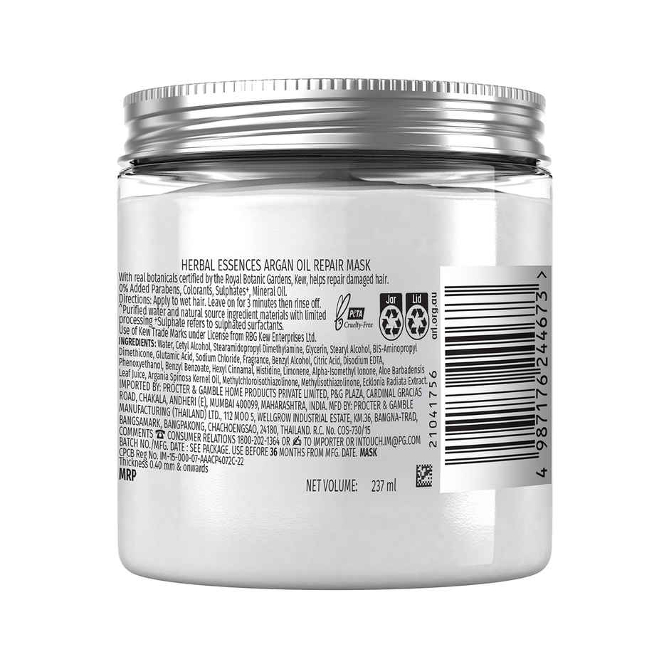 Herbal Essences, Argan Oil Hair Mask, Sulfate Free, For Damaged Hair
