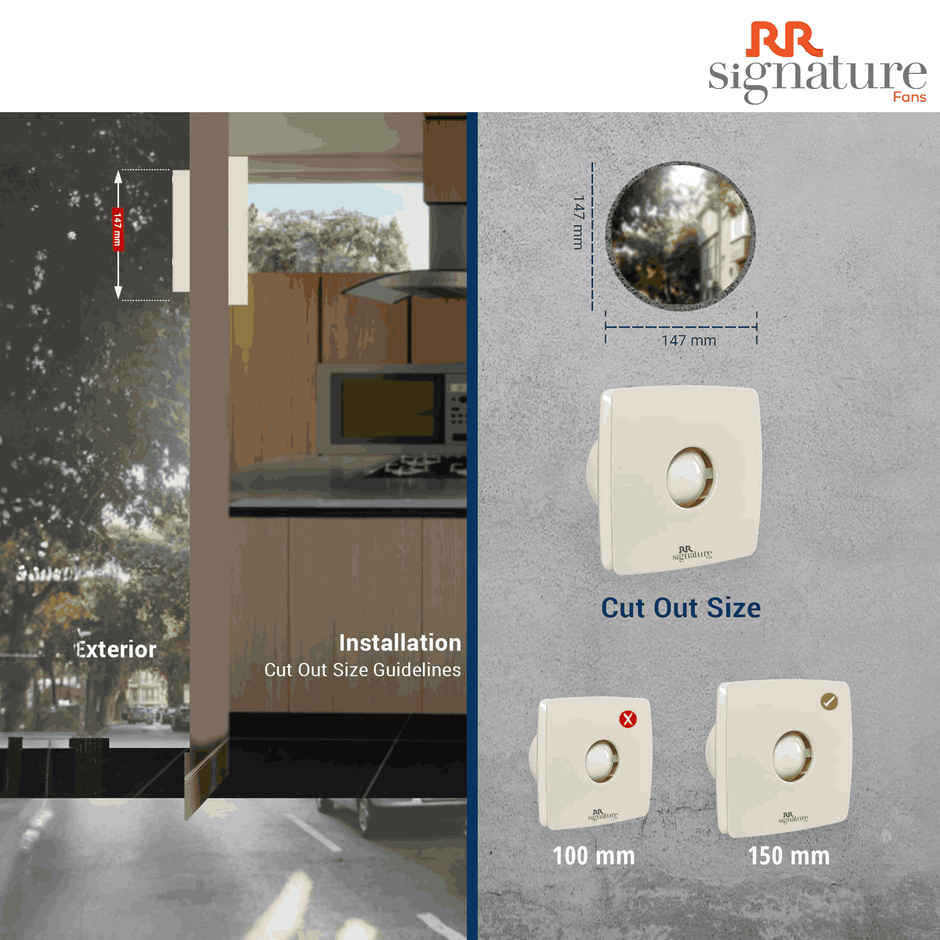 RR Signature Vento Air Exhaust Fan,150mm, High Speed,Noiseless, Anti-Rust, White