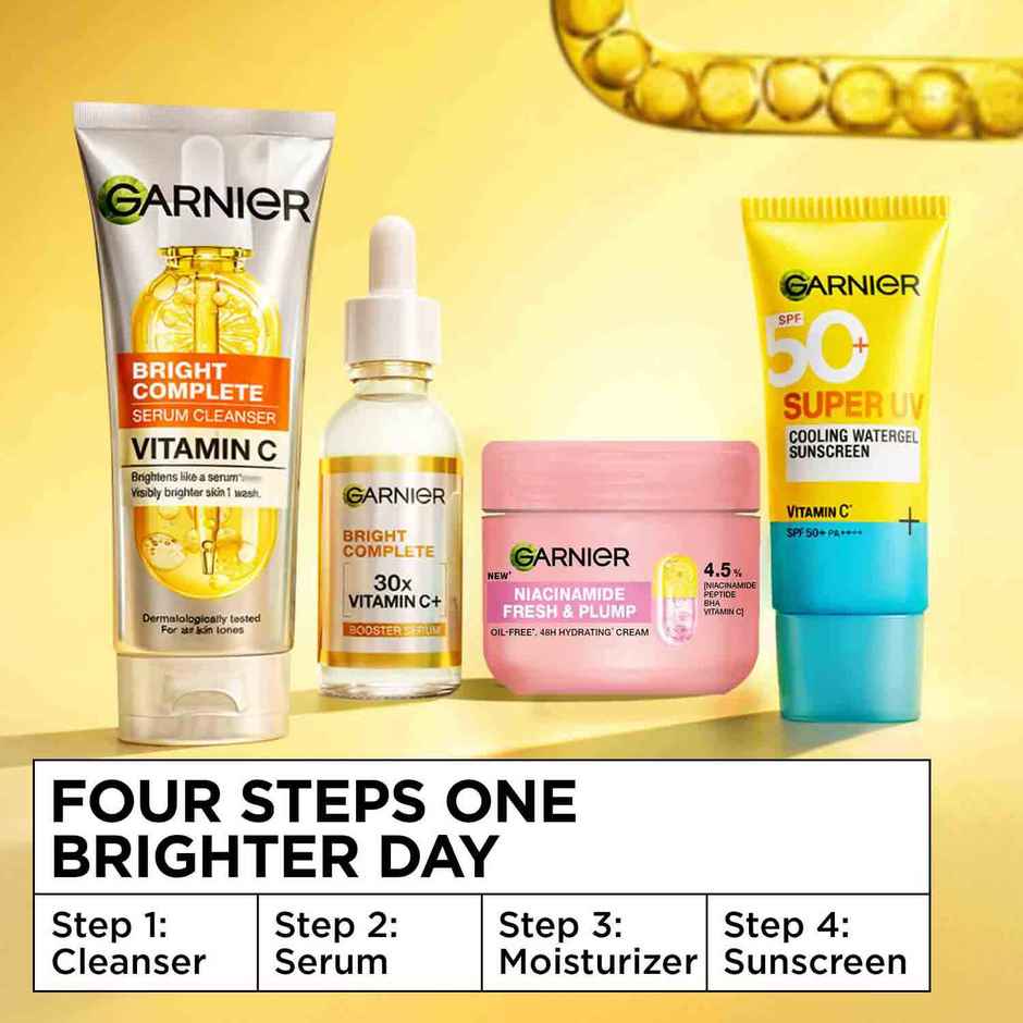 Garnier Fresh & Plump Niacinamide Sorbet Moisturizer, 4.5% Niacinamide+Peptide+BHA+Vitamin C