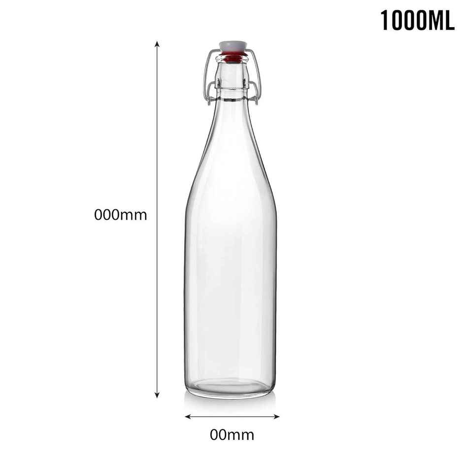 Cello Glass Aquaria Water Bottle Freezer Safe | Clear | 1 L