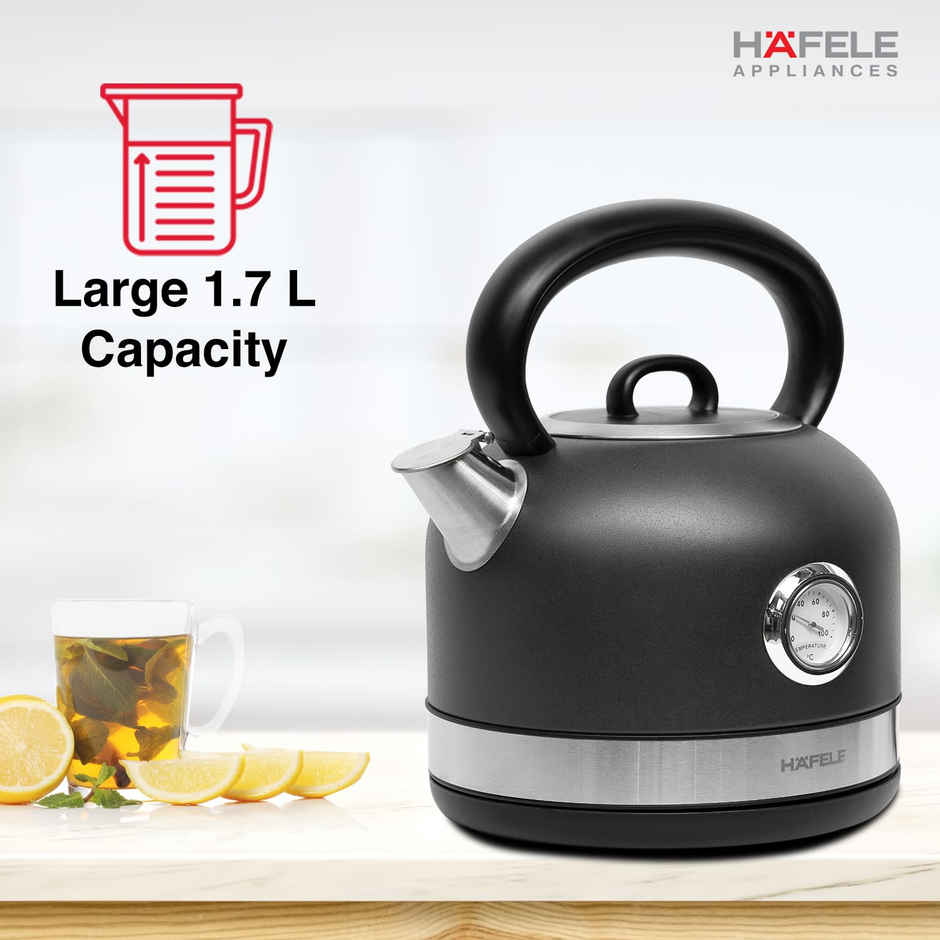 Hafele Dome Plus 2200W, 240V Electric Stainless Steel Kettle (1.7L, Grey)