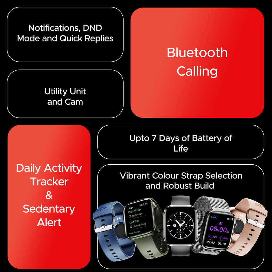 boAt Storm Call 3 Smartwatch | 1.83" Display | Women's Edition | BT Calling - Salmon peach