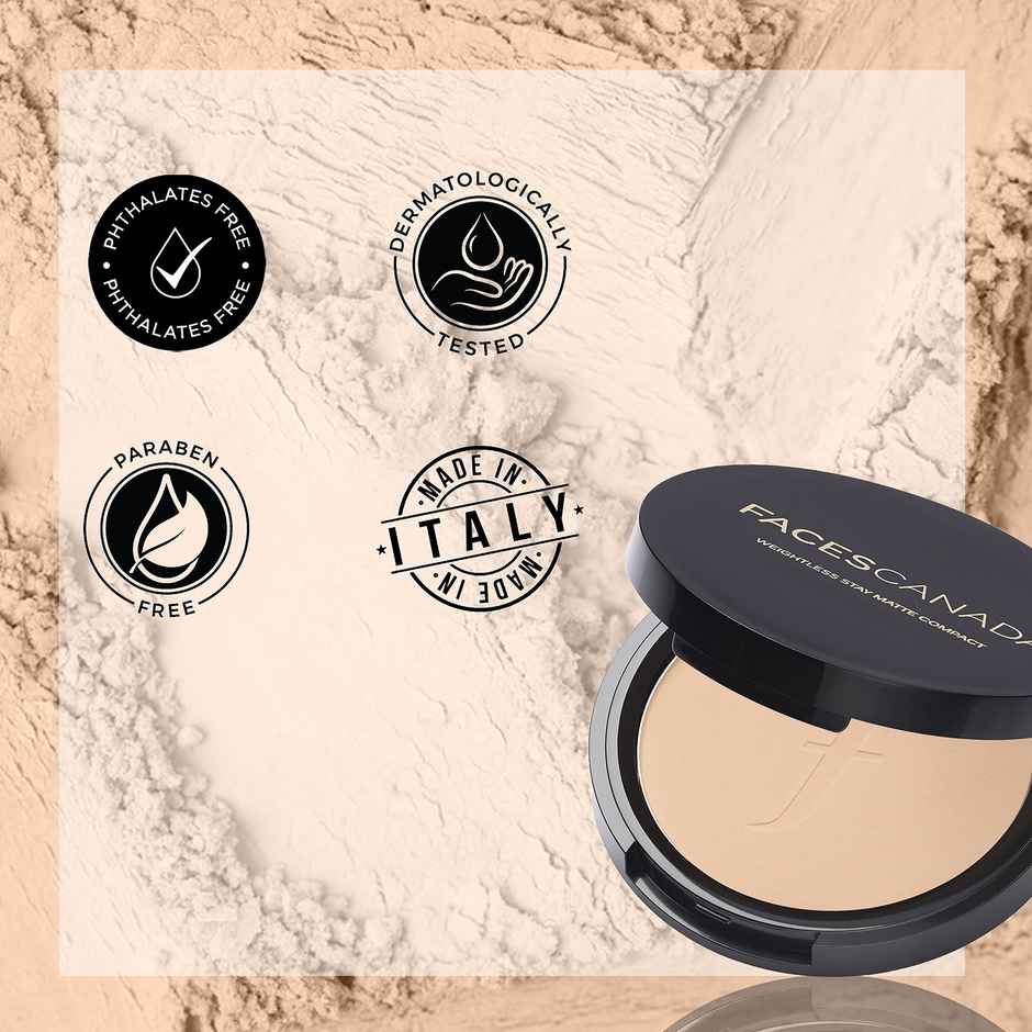 Faces Canada Weightless Stay Matte Compact Spf-20 Vitamin E & Shea Butter Natural 02