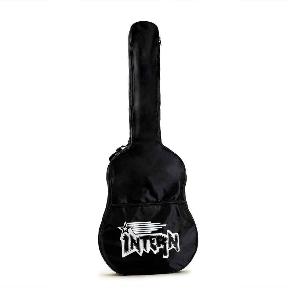 Intern Int-38C-Bk 38 Inch Right Hand Acoustic Guitar Kit, With Bag, Strings, Pick And Strap | Black