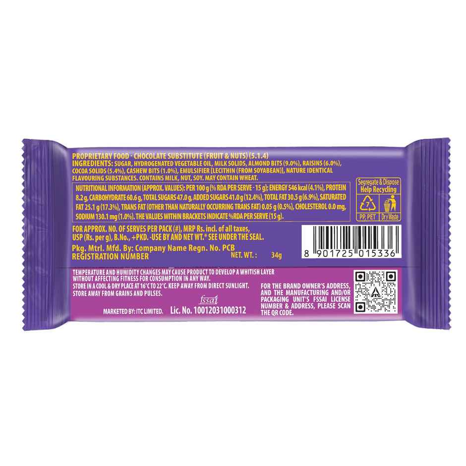 Sunfeast Fantastik Fruit n Nut, Chocolate Bar