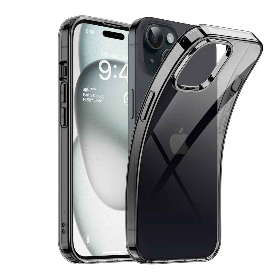 ExpressB For iPhone 16 Case Cover Clear Transparent | Thin Soft Back - Clear Black