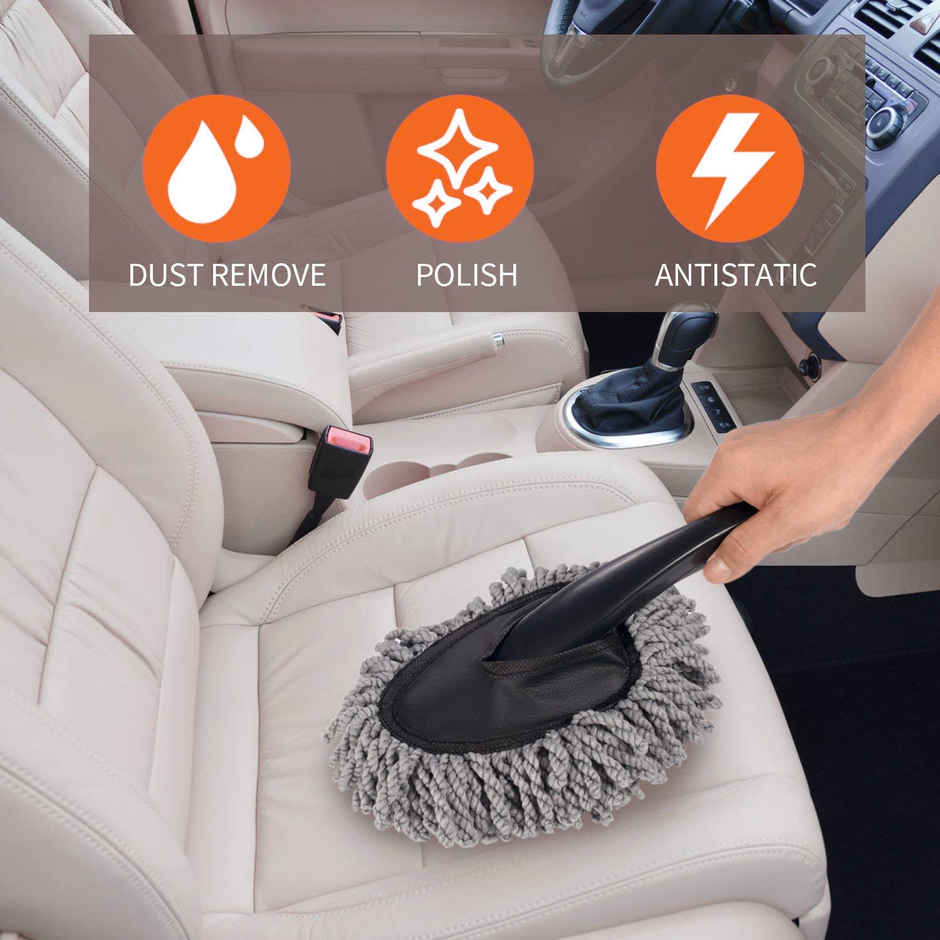 SE7EN Scratch-Free Car Duster Brush - Microfiber Dust Cleaner for Car Exterior & Interior