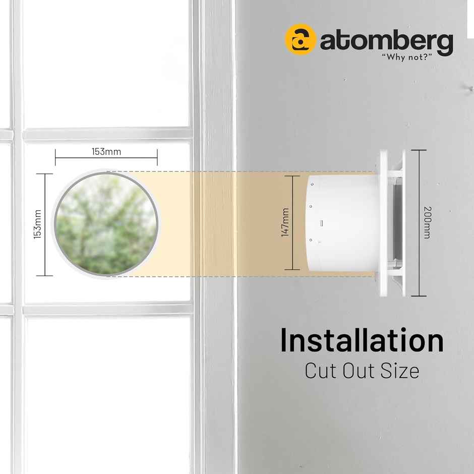 Atomberg Studio Exhaust ,150mm/6 Inches , BLDC Motor, Easy to Clean, Brushed Steel