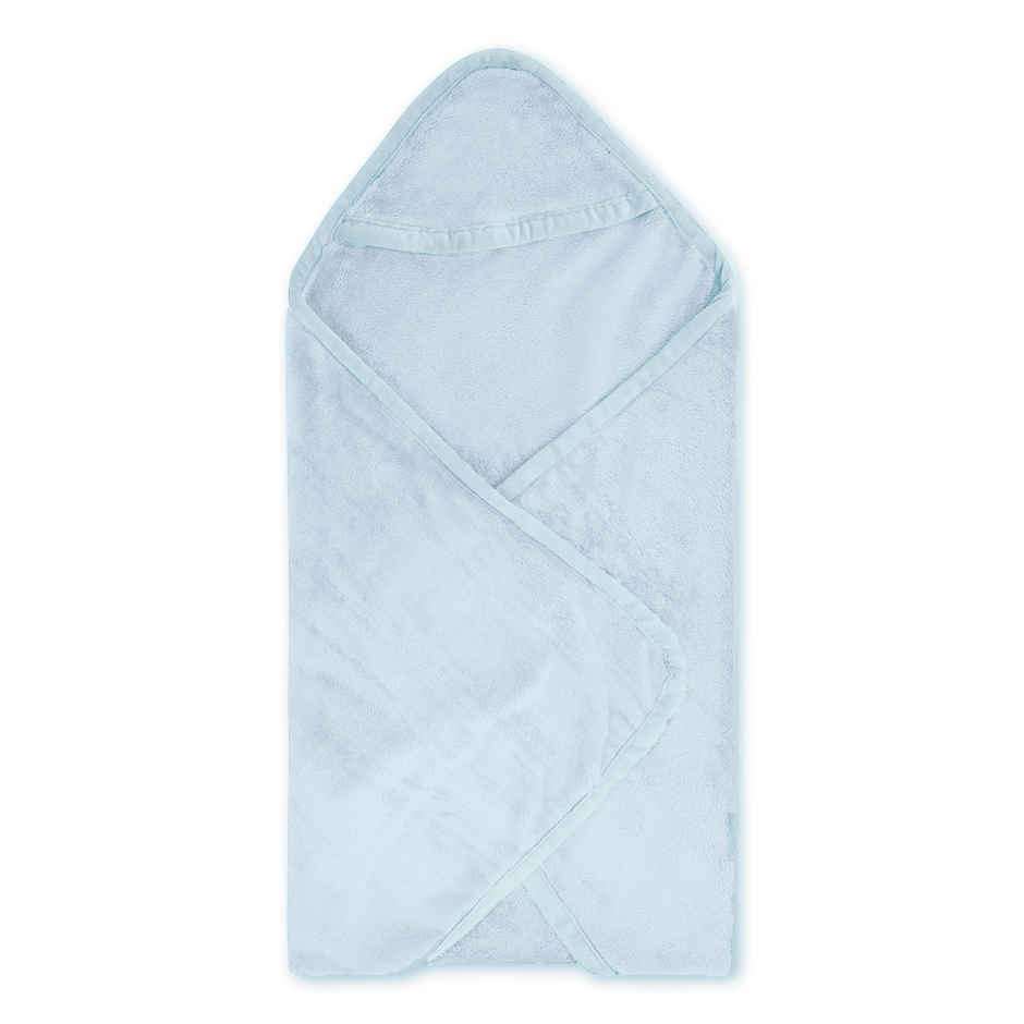 Haus & Kinder 450 GSM Hooded Blanket | New Born Baby | 0 to 6 Months | Sky Blue - 75 x 75 cm