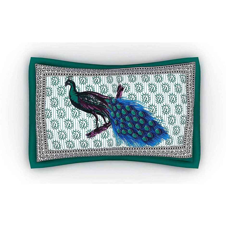 Metro Living 104 Tc Cotton Double Animal Flat Bedsheet | Pack Of 1, Green)