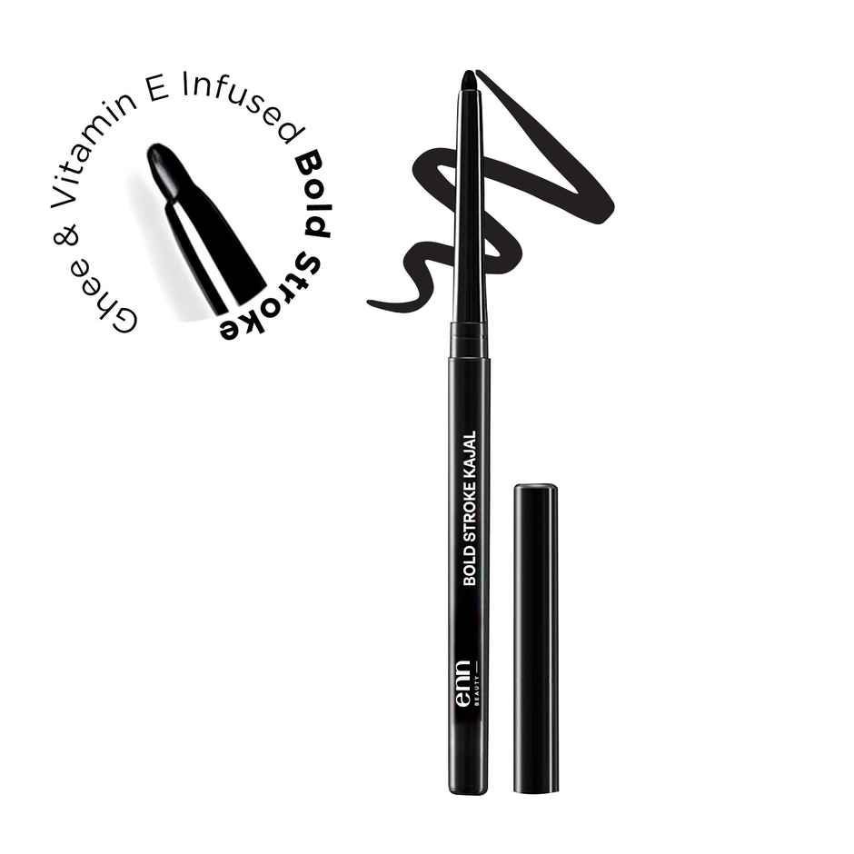 ENN Beauty Bold Stroke Kajal - 24-Hour Smudge-Proof | Long-Lasting Black Eye Retractable Kajal