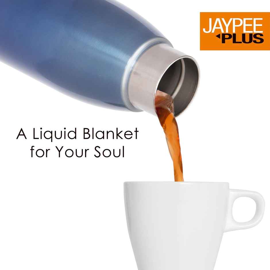 Jaypee Plus Victor Stainless Steel Vaccum Insulated Hot & Cold Water Bottle | 750 ml | Blue