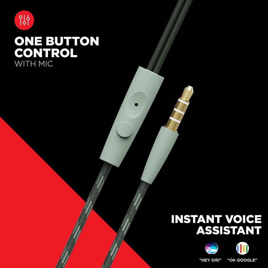 boAt Bassheads 105 Wired in Ear Earphones with Mic (Iguana)