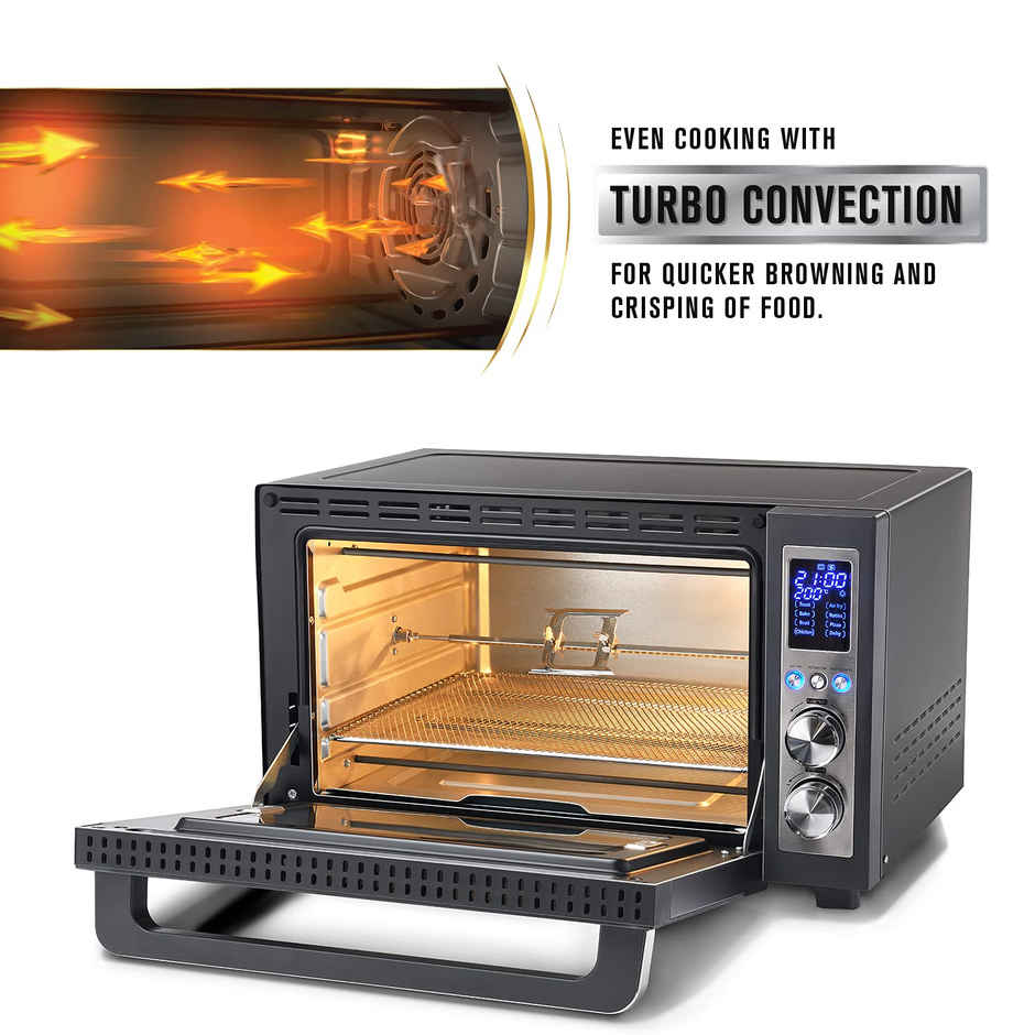 Usha Oven Toaster Griller 30L (Stay On Feature, Air Fryer Mode, 360 Degree Convection Tray, Black)