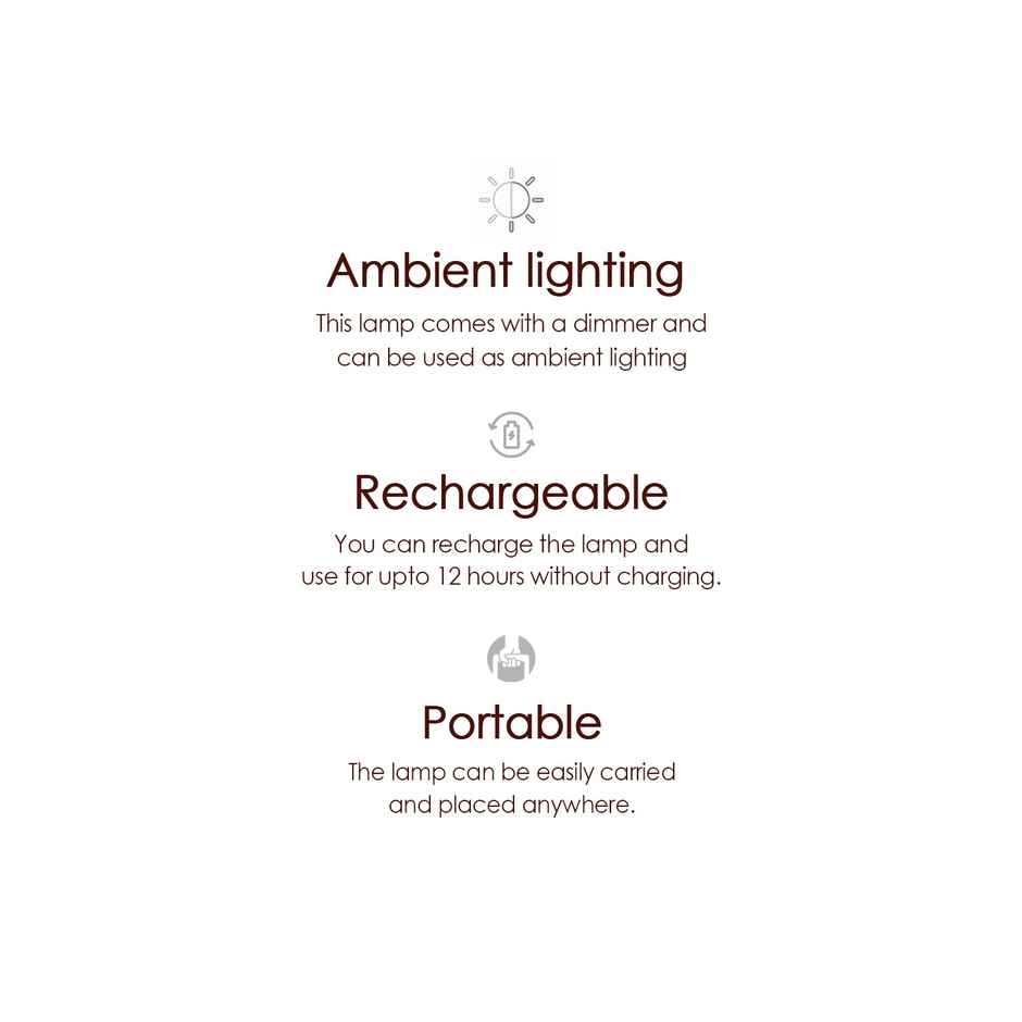 Rosha Halo Wireless Plastic LED Table Lamps With Cozy Warm Lighting