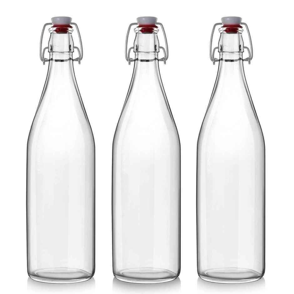 Cello Glass Aquaria Water Bottle Freezer Safe | Clear | 1 L