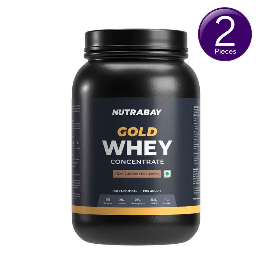 Nutrabay Gold Concentrate Whey Protein Rich Chocolate Creme Combo